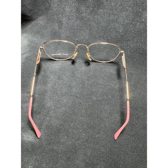 Vintage 1990s Pink Gold Eyeglasses Slim Rectangular Wire Frames Optical - Picture 9 of 10